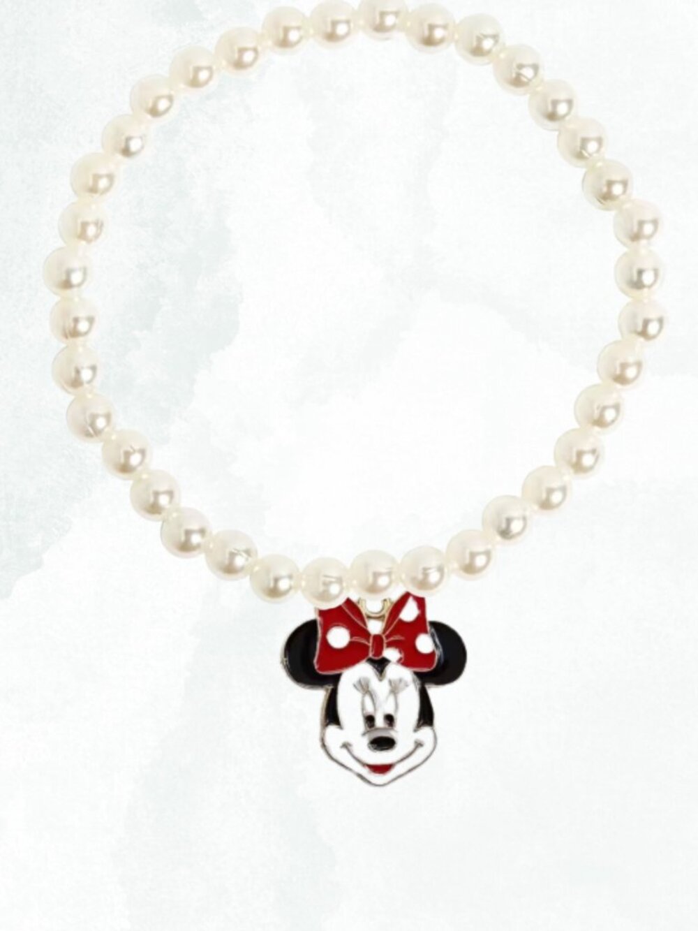 White Pearl Minnie Mouse Bracelet